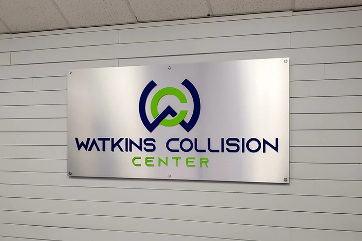 Brushed Aluminum Sign with Dimensional Letters | Automotive | Decatur, GA